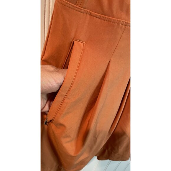 Athleta Womens Sleeveless Rust Orange Romper Size 14 - Picture 8 of 15